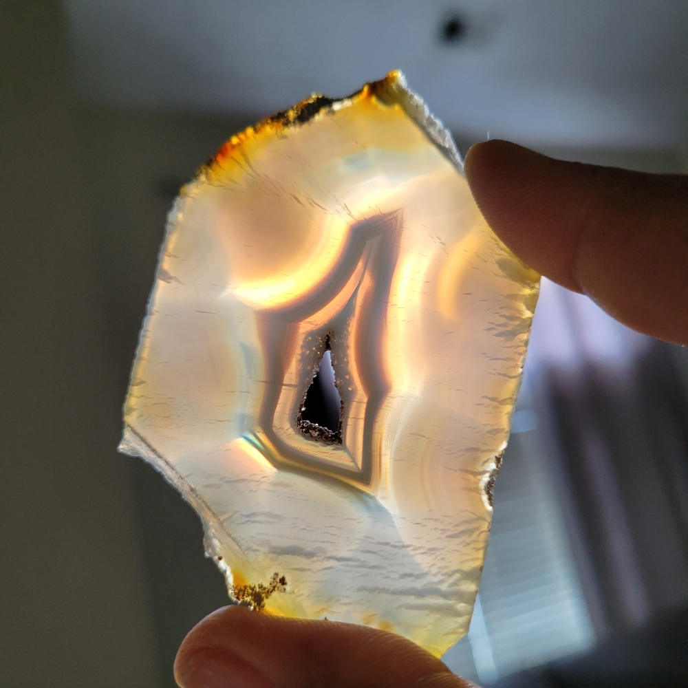 Translucent Iris Agate Slice With Natural Iridesc… - image 4